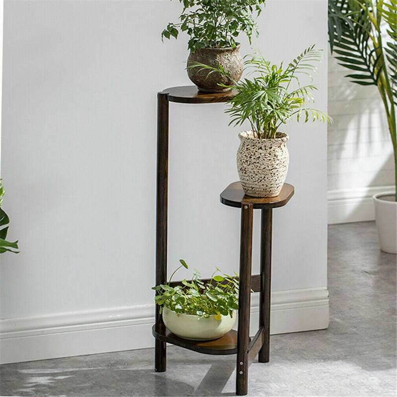 Bamboo Plant Stand 3 Tier Corner Flower Display Rack Holder