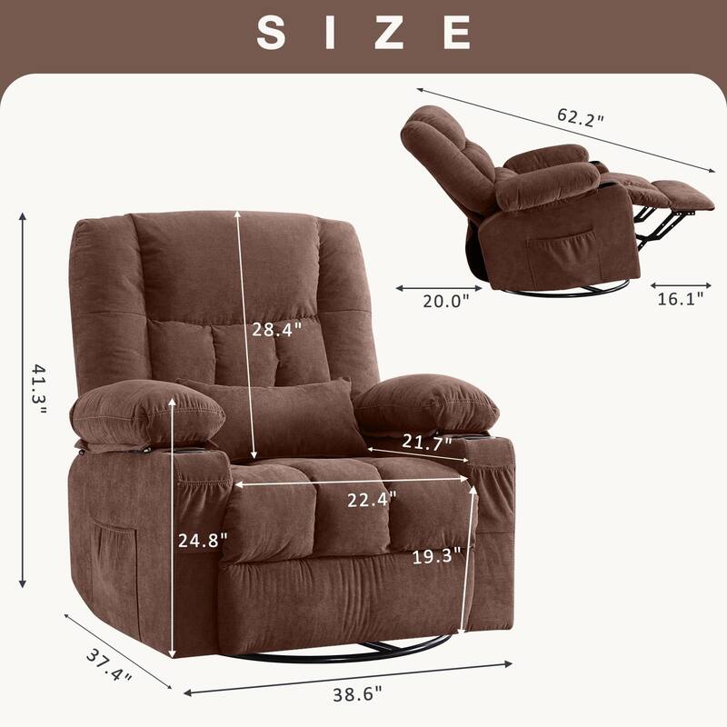 Ergonomic Lounge Chair with Vibration Massage Heat and Rocking
