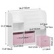 preview thumbnail 6 of 20, Kids Bookcase and Bookshelf, Multifunctional Bookcase with 3 Collapsible Fabric Drawers - White&Pink