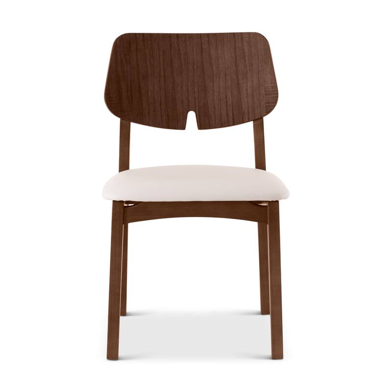 Modern Brazilian - Beth - Side Chair - Shimmy Cream, Nogal