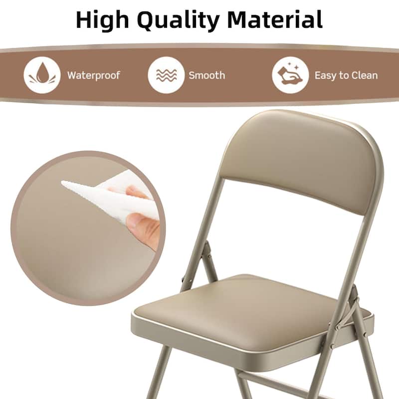 SUGIFT Outdoor/Indoor Vinyl Padded Folding Dining Chair (Set of 6)