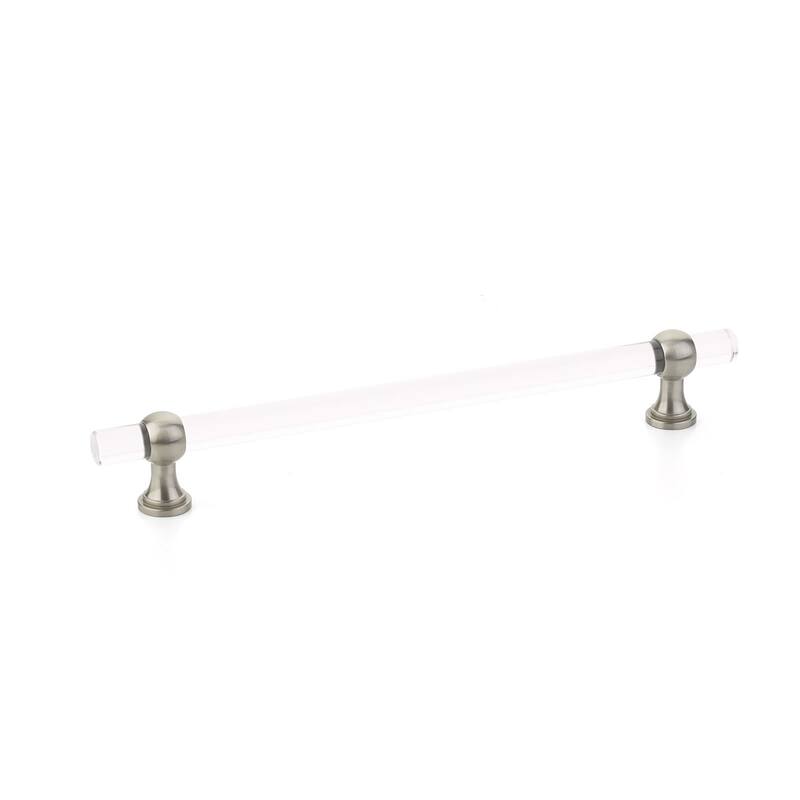 Schaub and Company Lumiere 8" Euro Modern Acrylic Bar Cabinet Handle - Satin Nickel