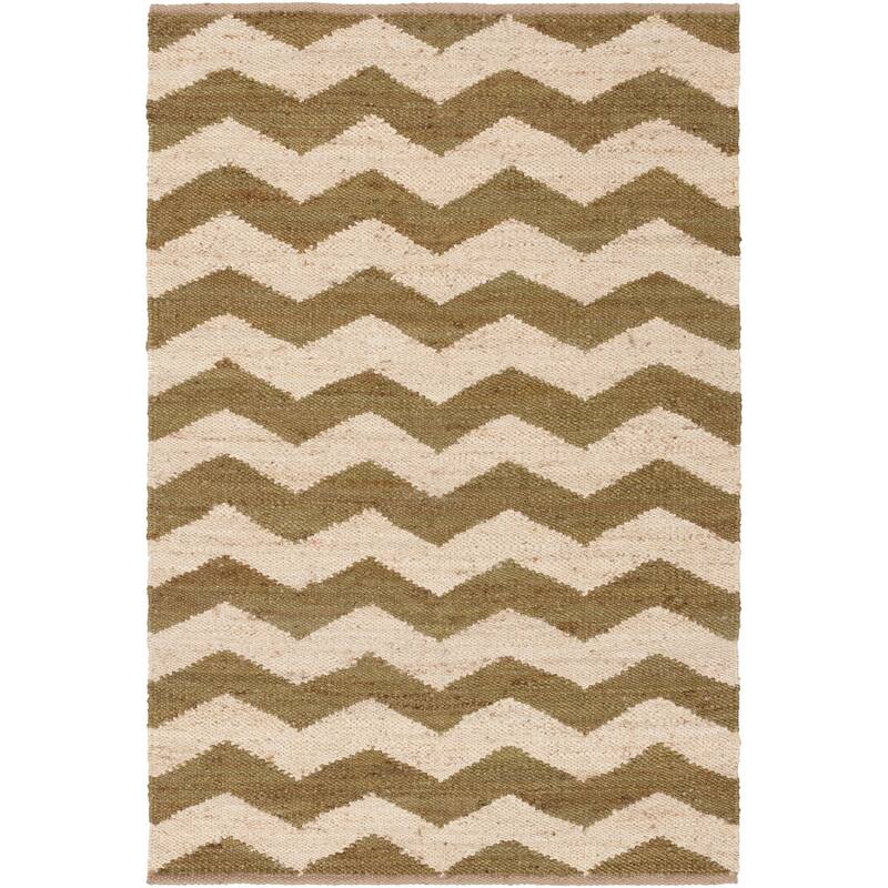 Hand-Woven Henry Natural Jute Chevron Rug