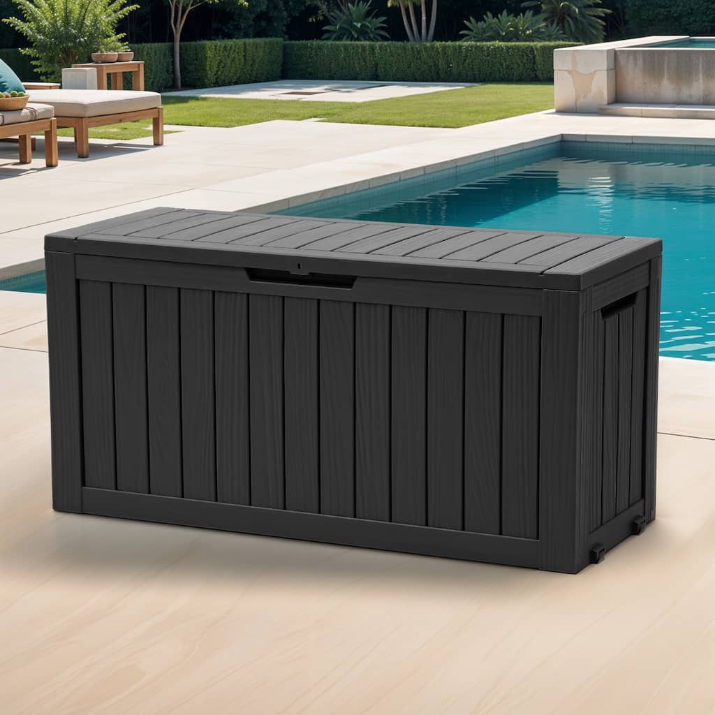 Moasis 72 Gallon Rolling Resin Deck Box, Outdoor Storage Box for Patio Cushions, Pool & Garden Tools