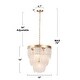 preview thumbnail 6 of 7, Mid-Century Modern Gold 4-Light Empire Chandelier Glass Pendant Lights for Dining Room - 15" D x 18" H