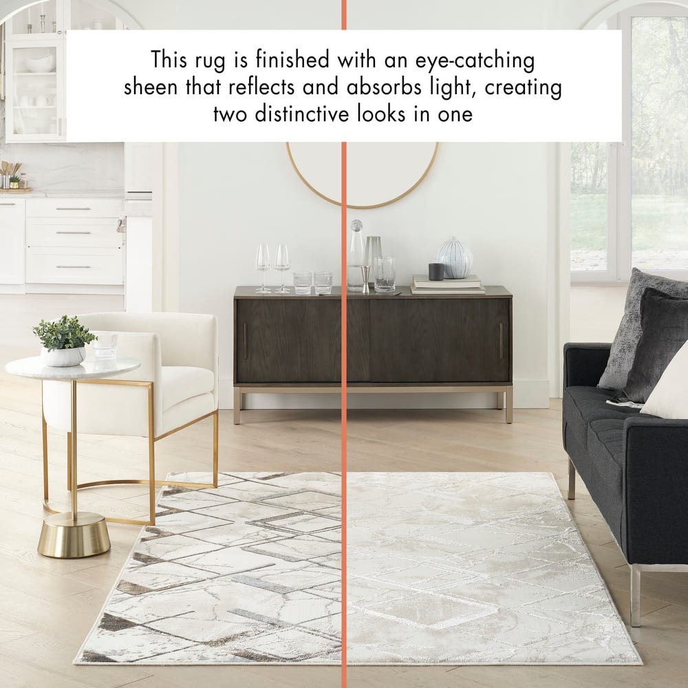 Nourison Glam Indoor Grey Geometric Area Rug