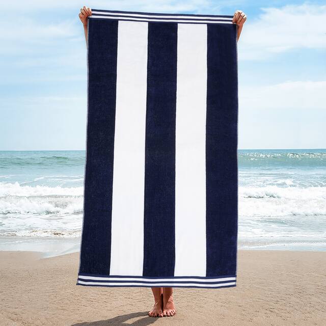 Miranda Haus Winslow Oversized Cabana Stripe 2 Piece Beach Towel