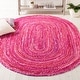 preview thumbnail 97 of 112, SAFAVIEH Handmade Braided Lilie Country Cotton Rug 3' x 5' Oval - Pink/Fuchsia - Oval