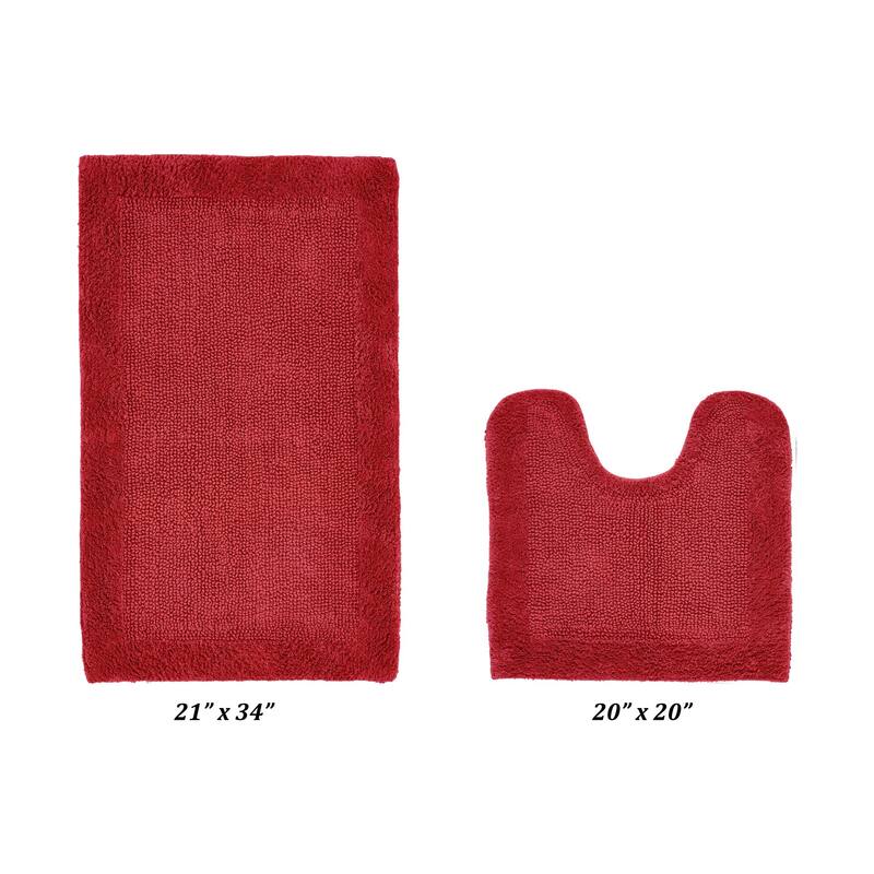 Better Trends Bath Rugs Set 100% Cotton Tufted Soft Water Absorbent Bathroom Rug for Shower, Sink Bath Mats Edge Collection