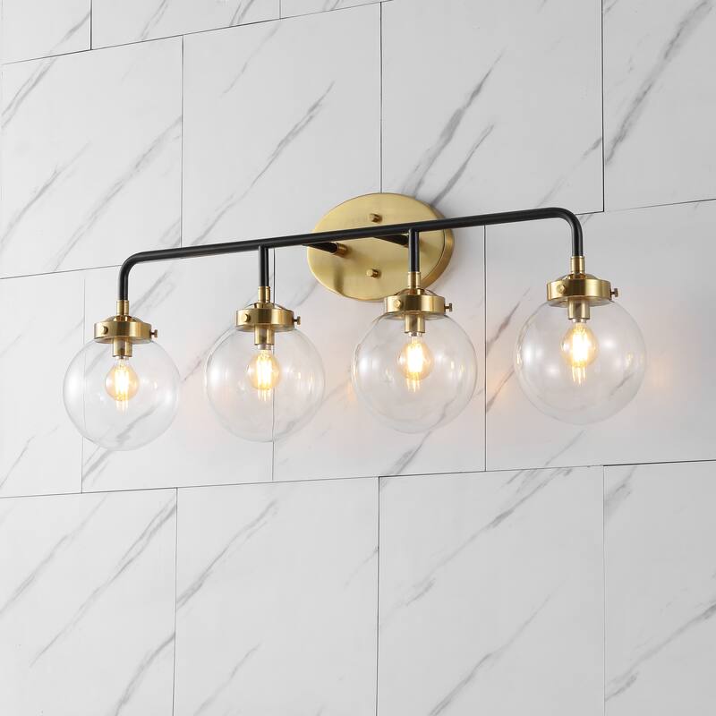 Bevin Contemporary Transitional Iron/Glass LED Vanity Light, by JONATHAN Y