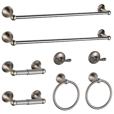 Adjustable Expandable Bath Towel Bars Bathroom Accessory Set,8 Pcs - 24"L x 2.95"W x 2.16"H