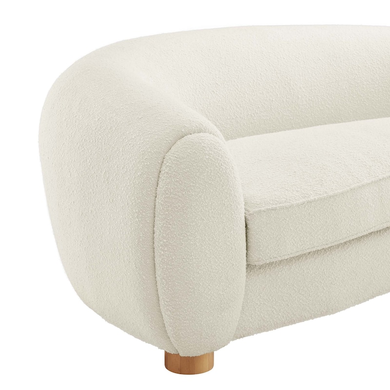 Abundant Boucle Upholstered Fabric Sofa - Ivory