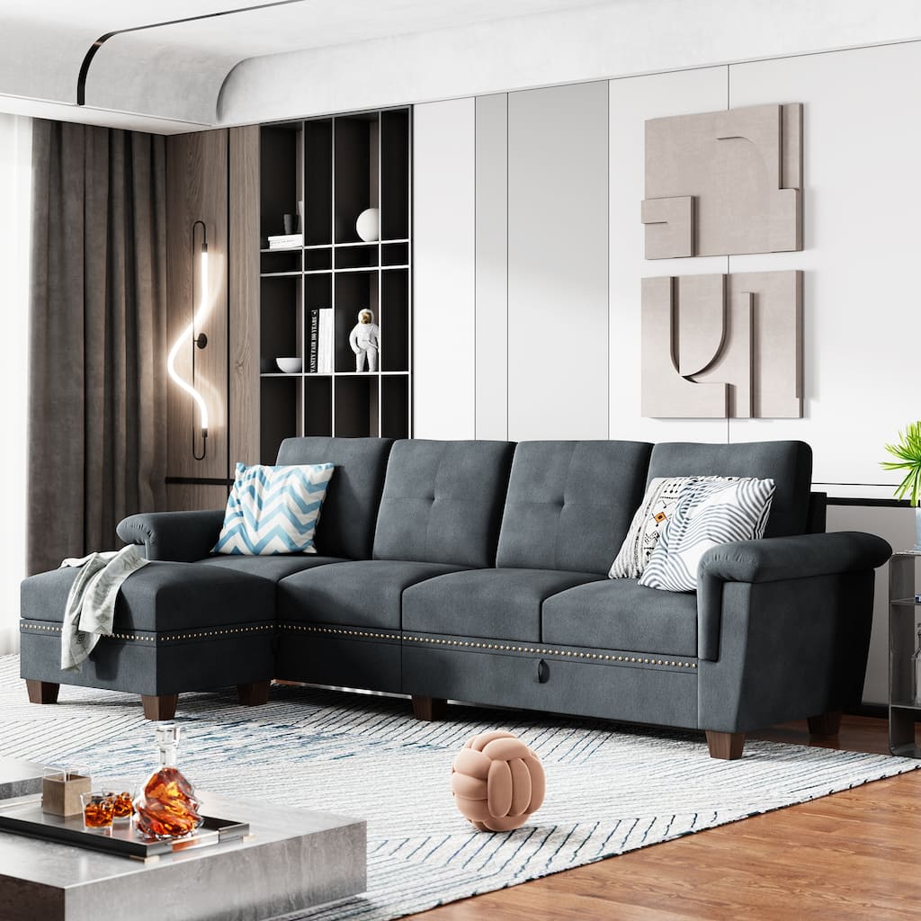 Futzca 108'' Convertible Sectional Sofa with Seat Storage