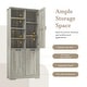 preview thumbnail 63 of 75, GDFStudio - Elijah Tall Bathroom Cabinet with Tilt-Out Laundry Hampers and Adjustable Shelves