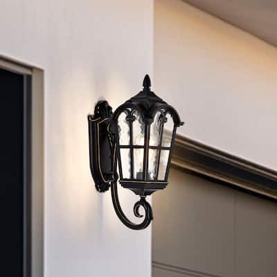 Black and Gold Outdoor Wall Light Waterproof Wall Sconce for Gardon