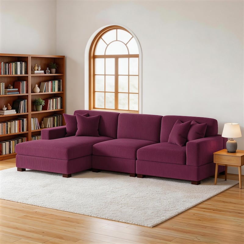 Oversized L-shaped Modular Sectional Sofa with Chaise Lounge