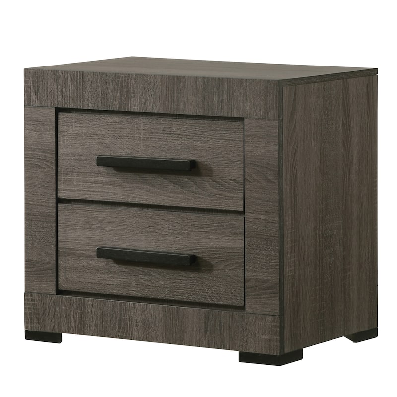 Nestore Contemporary Grey Wood 2-Drawer Nightstand by Furniture of America