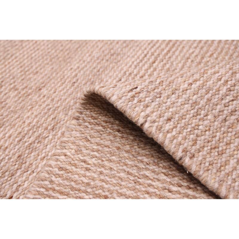 ECARPETGALLERY Flat-Weave Nevada Brown Wool Kilim - 5'3 x 7'9