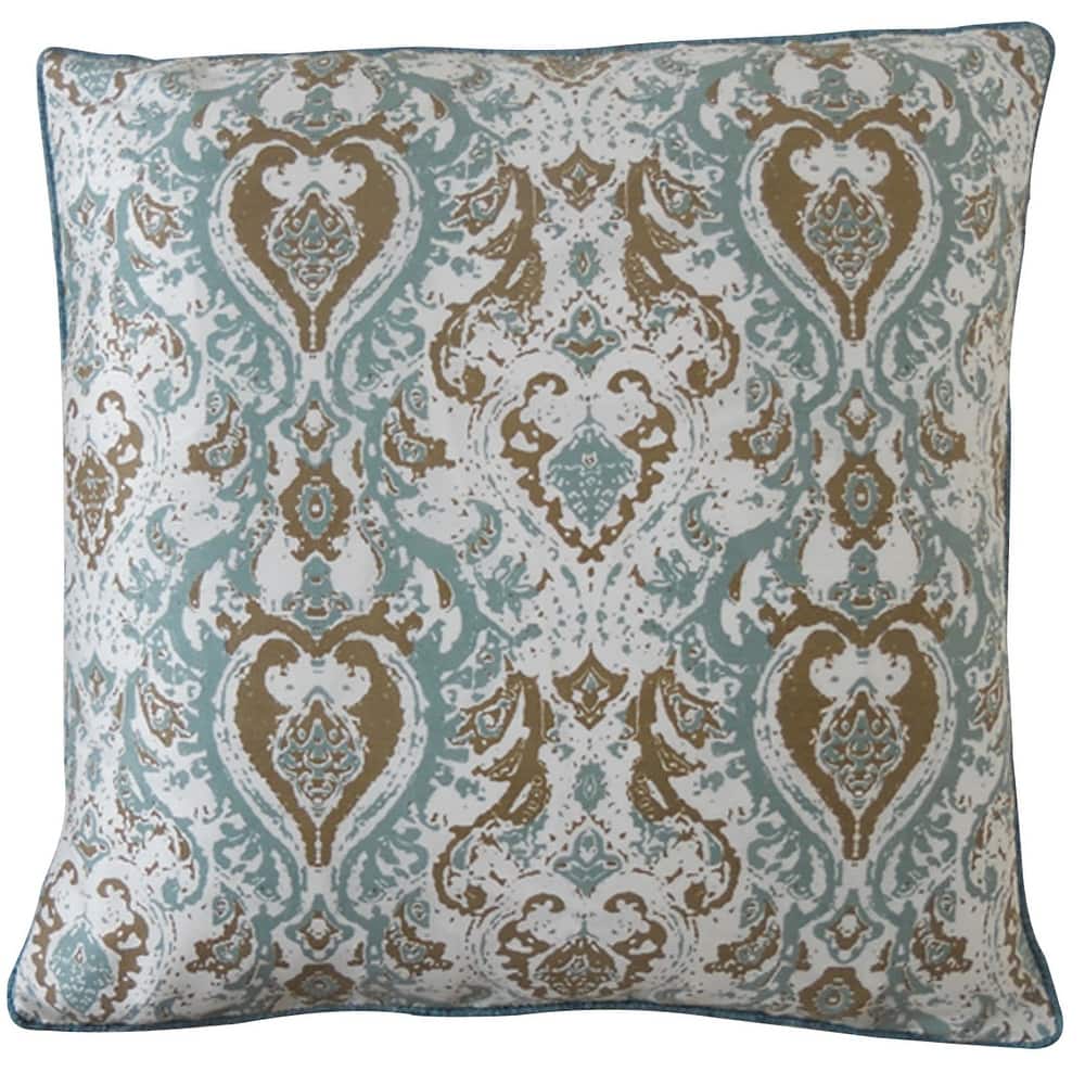 Jiti Indoor Traditional Textured Damask Patterned Cotton Accent Square Throw Pillows Cushions for Sofa Chair 20 x 20