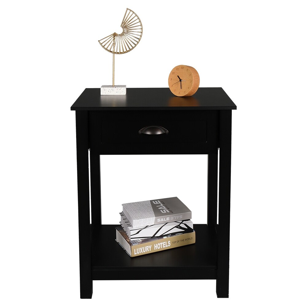 Shop Fch 1 Drawer Nightstand End Table Black 8 X 10 Overstock 32320598