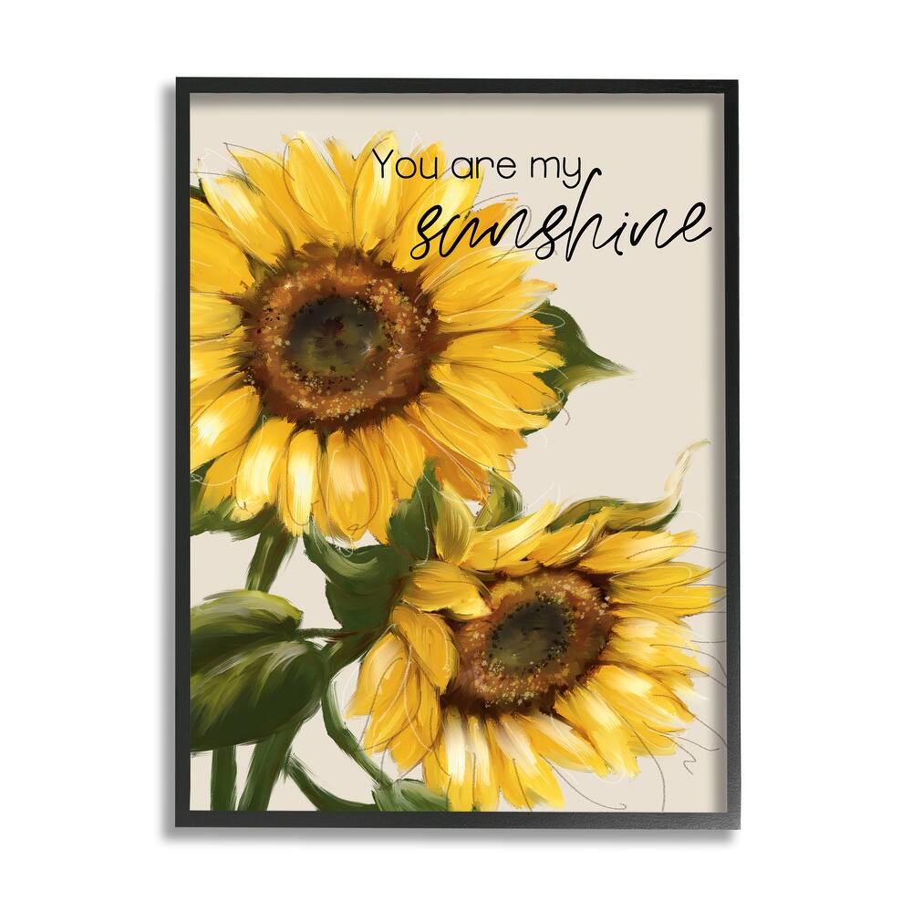Stupell You Are My Sunshine Vivid Sunflower Blossoms Framed Wall Art, Design by Conrad Knutsen