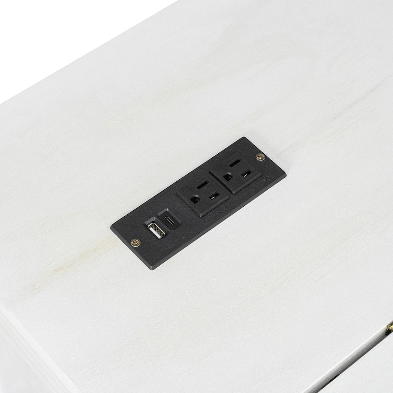 Queen Size Convertible Cabinet Bed with USB Ports by Harper&Bright Designs