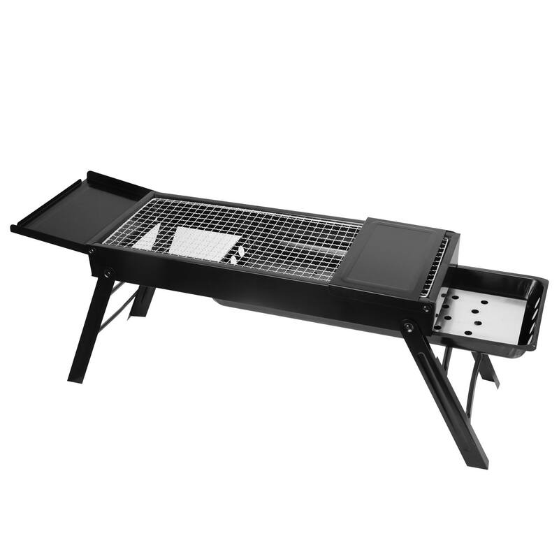 Foldable Charcoal BBQ Grill with Side Tray
