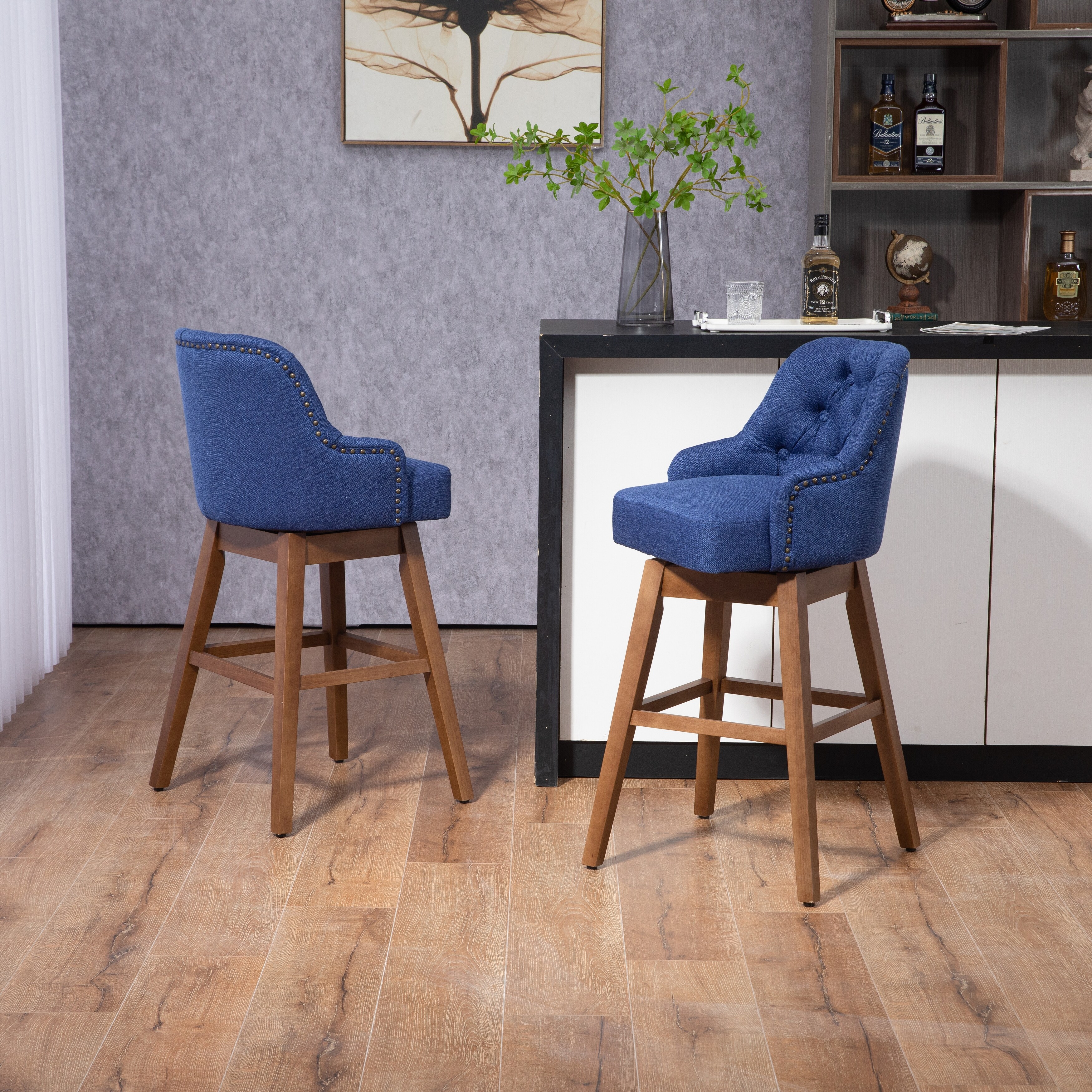 Counter Height Royal Blue Bar Stools Set Of Counter Height