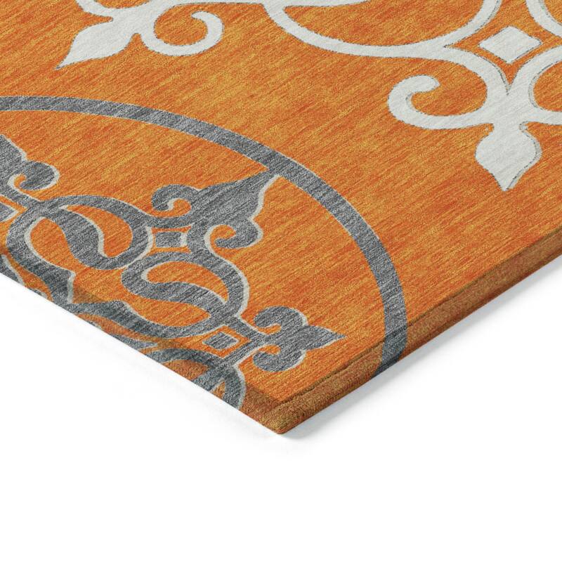 HomeRoots Floral Medallion Transitional Rectangle Outdoor Rug