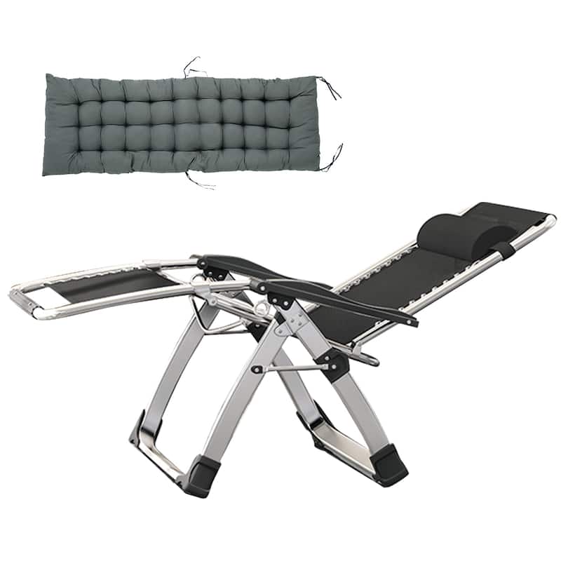 DoCred Zero Gravity Chair Folding Chaise Lounge Chair Patio Lawn Chair Outdoor Adjustable Recliner with Cushion and Cup Holder
