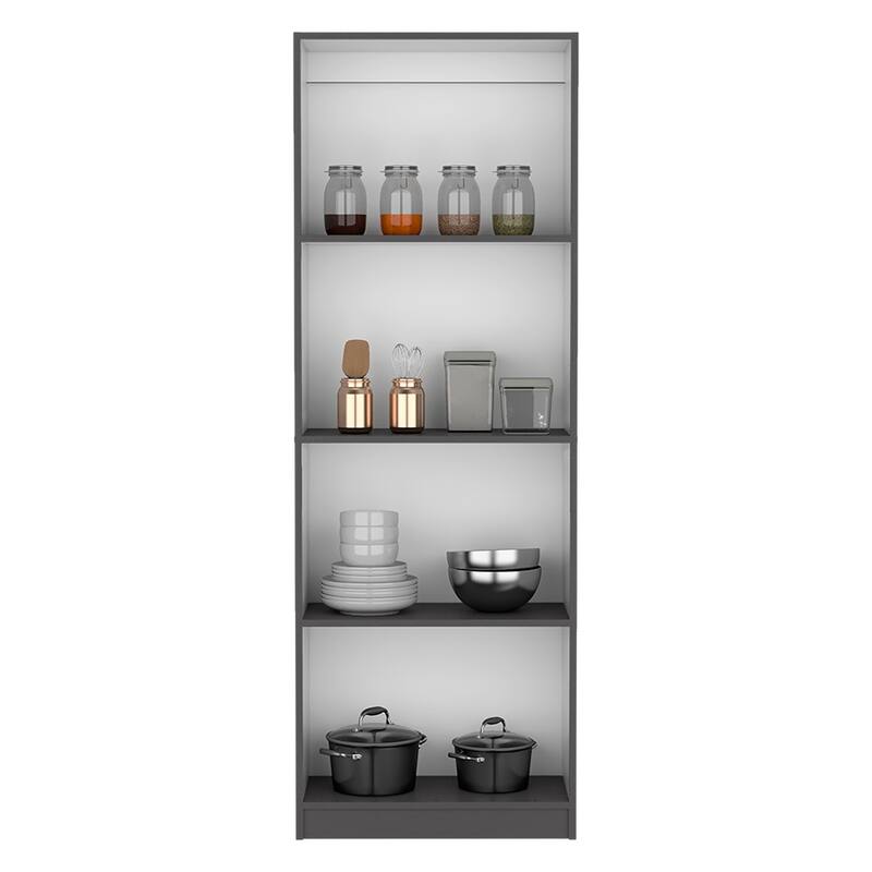 Bookcase Benzoni, Office, Matt Gray / White,High quality and durable