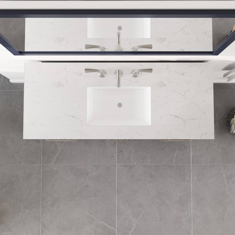 Eviva Aberdeen 48"W Blue Bath Vanity with White Carrara Quartz Top