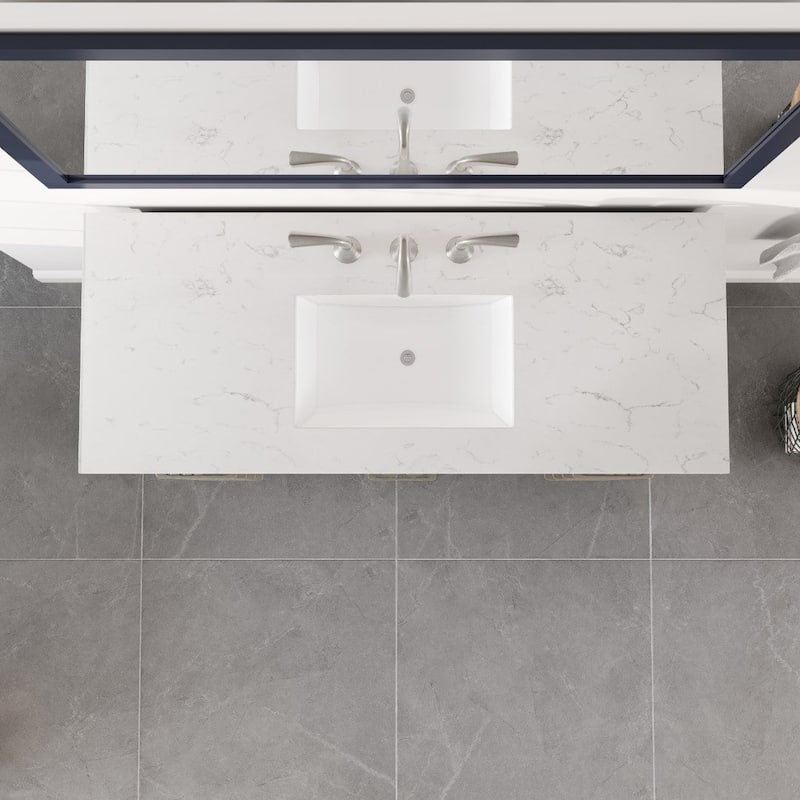 Eviva Aberdeen 48"W Bath Vanity with White Carrara Quartz Top