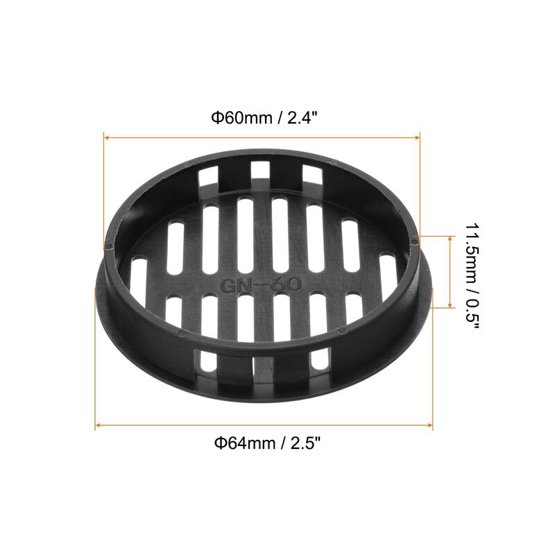 20Pcs 60mm/2.4in Air Vents Circular Soffit Vents, Soffit Vent Cover - 60mm - Black