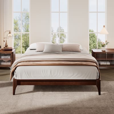 12 Inch Queen Size Solid Dry Bamboo Wood Platform Bed Frame