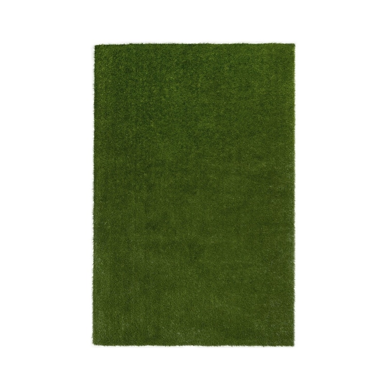 4'x6' area rug in Green - durable soft decorative rug for home, living room & bedroom - 6' x 7'
