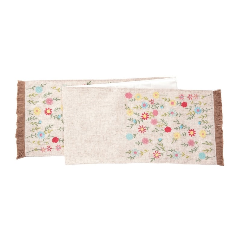 13" x 72" Wildflower Embroidered Runner - 13" x 72"