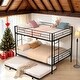 preview thumbnail 1 of 11, Kid Bed Frame Full Over Full Metal Bunk Bed with Trundle - Durable,Space-Saving Black