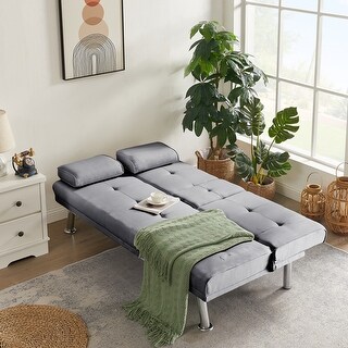 Convertible Folding Futon Sofa Bed Modern Linen Fabric Sleeper Sofa Bed ...