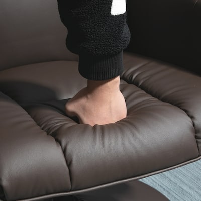 360° Swivel Recliner Adjustable PU Leather Lounge Chair with Footrest for Living Room, Bedroom and Home Office