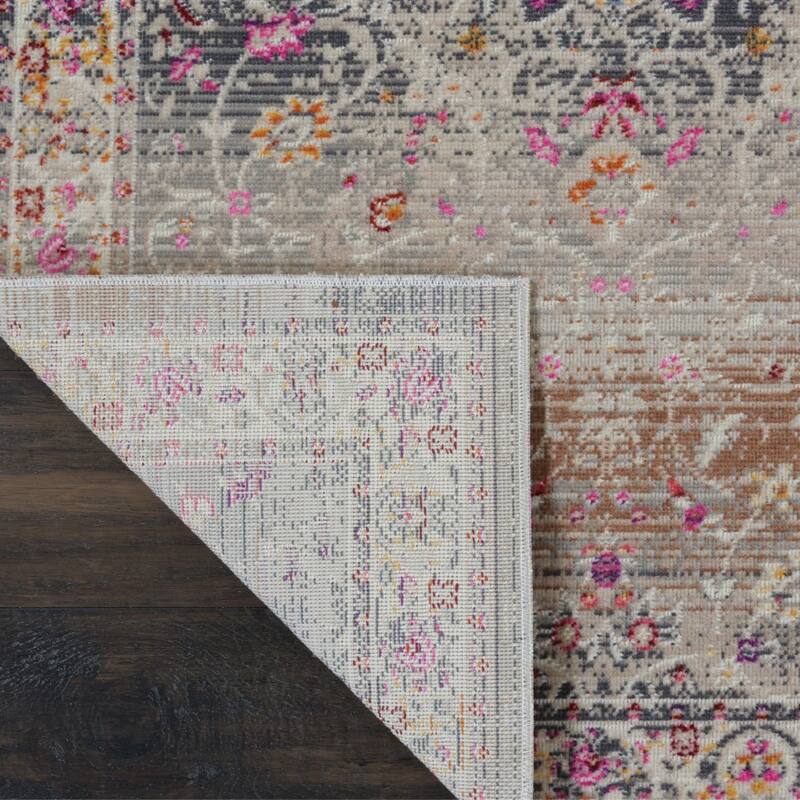 HomeRoots Floral Transitional Rectangle Area Rug