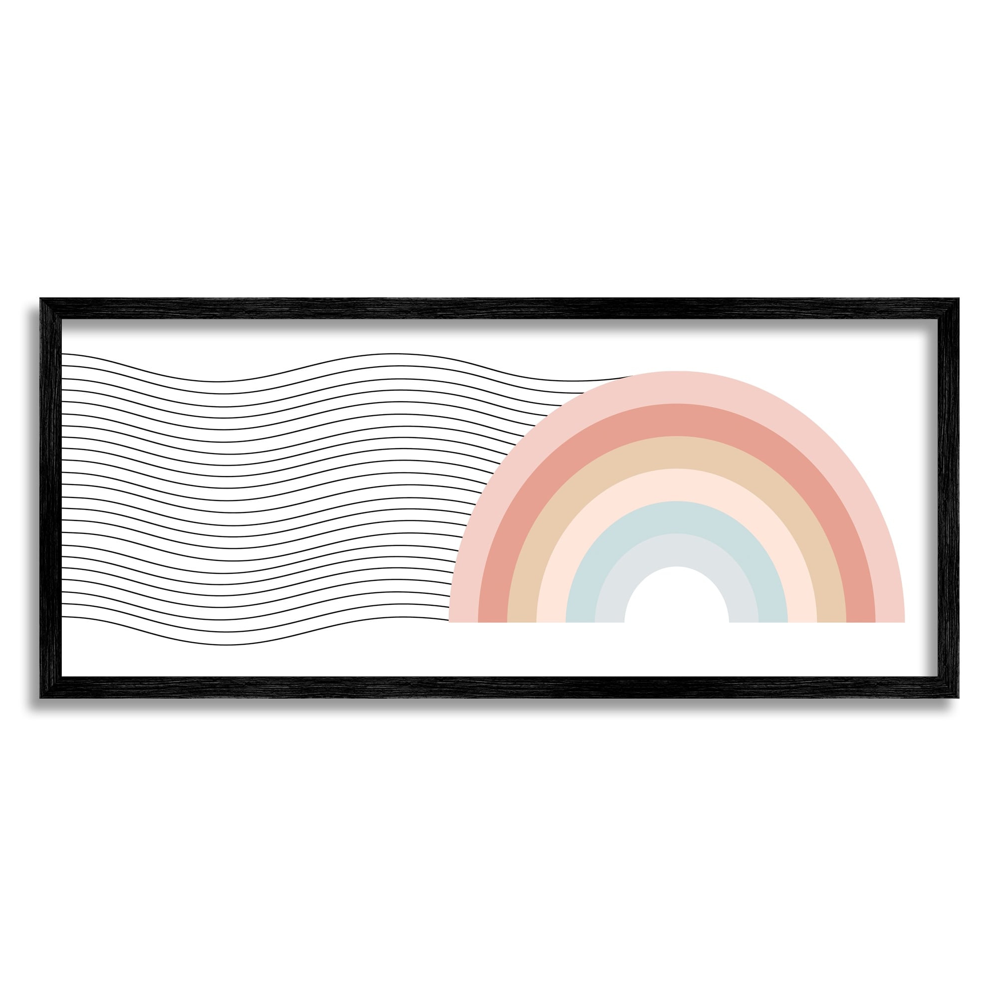 Stupell Wavy Rainbow Pattern Framed Giclee Art Design by Lil' Rue