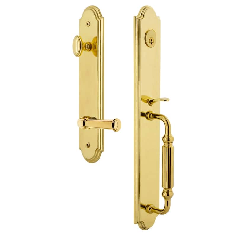 Grandeur Arc Solid Brass Rose Right Handed Keyed Entry Single Cylinder