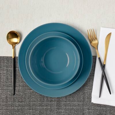 Tabletops Gallery 12PC Light Blue Dinnerware Set - Service of 4