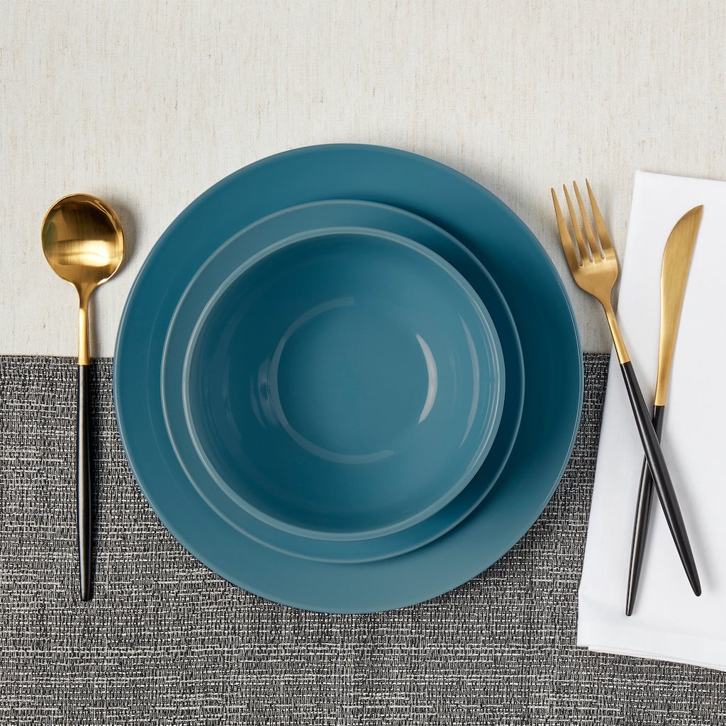 Tabletops Gallery 12PC Light Blue Dinnerware Set - Service of 4