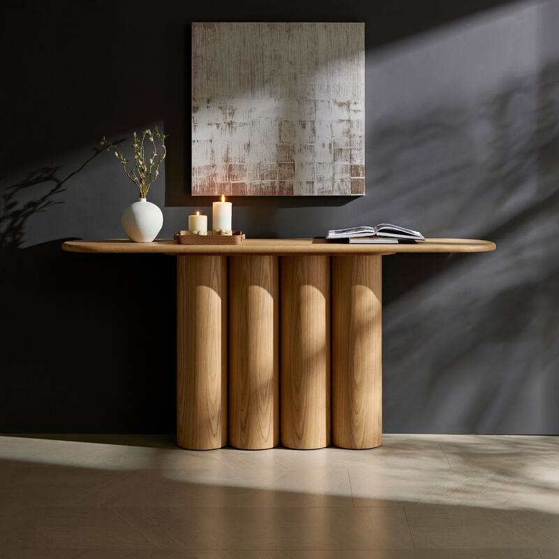 66.93" Modern Console Table for Entryway with Unique cylinders Legs Design for Living Room Hallway Foyer Entrance Study