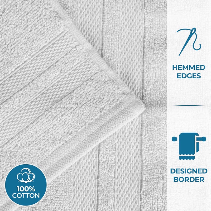 Superior Ultra-Soft Cotton Solid Medium Weight Bath Towel Set of 2