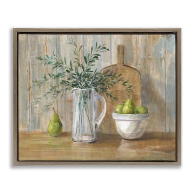 Stupell Rustic Pears Still Life Framed Floater Canvas Wall Art Design by Danhui Nai