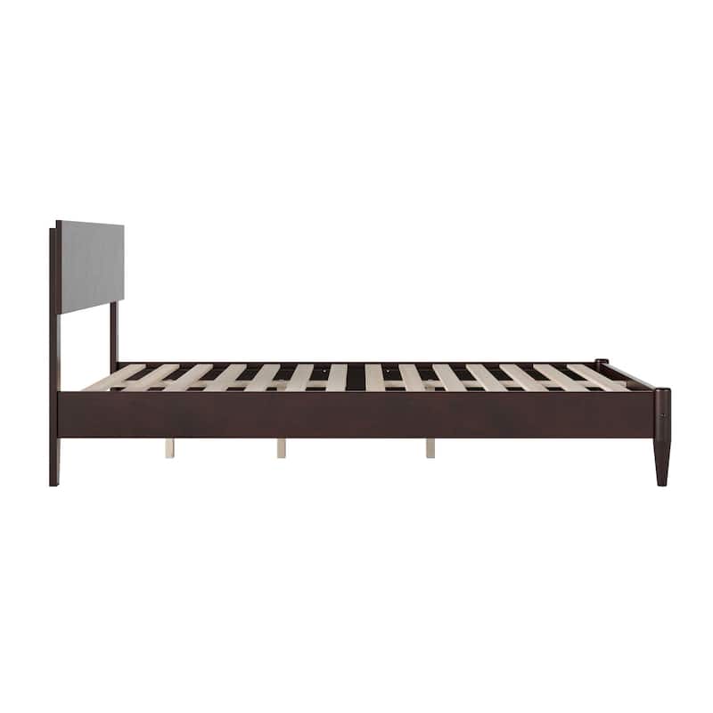 Modern Low Profile Platform Bed - Solid Wood Bed Frame - Espresso Finish - Full Size Bed