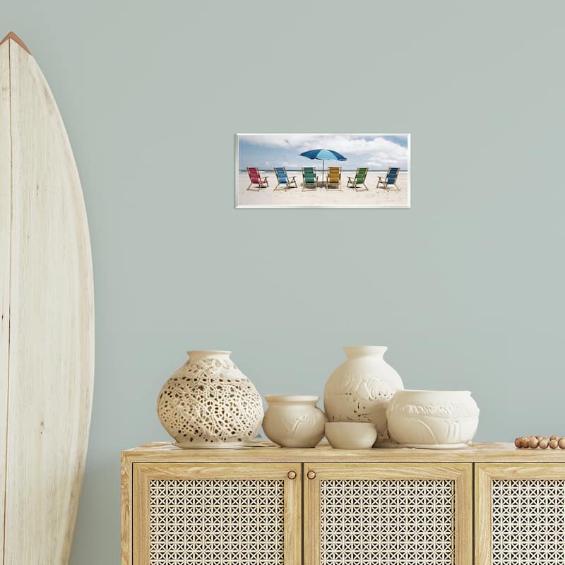 Stupell Colorful Beach Chairs Wall Plaque Art Design By Natalie Carpentieri
